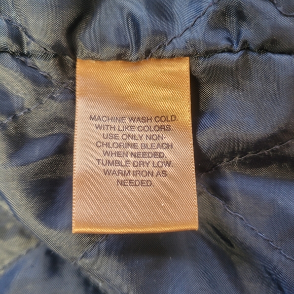 Vintage St Johns Bay Size XLT Denim Chore Jacket Barn Coat Lined Pockets Hood - Picture 5 of 14